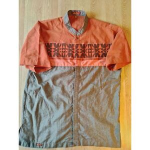 Keke Men's Brown And Orange Shirt‎ Size Large